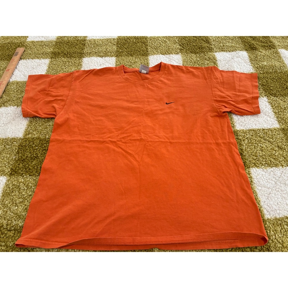 Nike Mens Orange Embroidered Swoosh Logo Short Sleeve Cotton‎ T-Shirt XL 0403